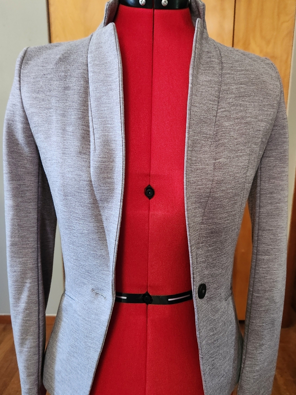 Women's Grey Blazer With Front Button